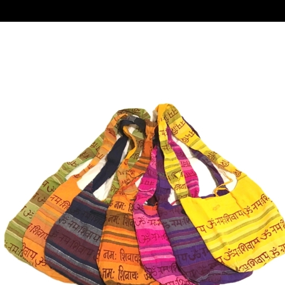 Multicolor Ethnic In Namah Shiva Print Tote Bag